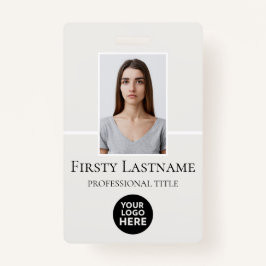 Aangepaste foto, streepjescode, Logo, naam Badge