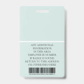 Aangepaste foto, streepjescode, Logo, naam Badge (Achterkant)