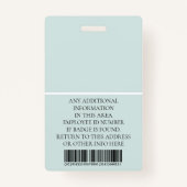 Aangepaste foto, streepjescode, Logo, naam Badge (Achterkant)