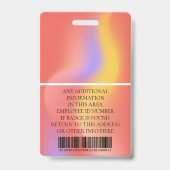 Aangepaste foto, streepjescode, Logo, naam Badge (Achterkant)