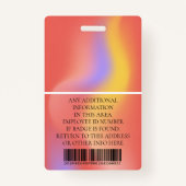 Aangepaste foto, streepjescode, Logo, naam Badge (Achterkant)