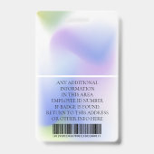 Aangepaste foto, streepjescode, Logo, naam Badge (Achterkant)