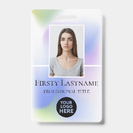 Aangepaste foto, streepjescode, Logo, naam Badge