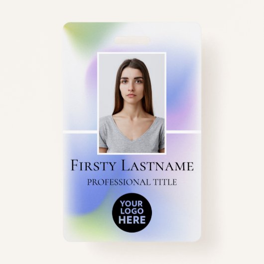 Aangepaste foto, streepjescode, Logo, naam Badge (Voorkant)