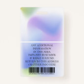 Aangepaste foto, streepjescode, Logo, naam Badge (Achterkant)