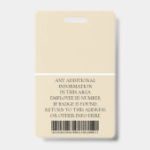 Aangepaste foto, streepjescode, Logo, naam Badge (Achterkant)