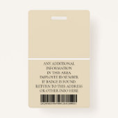 Aangepaste foto, streepjescode, Logo, naam Badge (Achterkant)