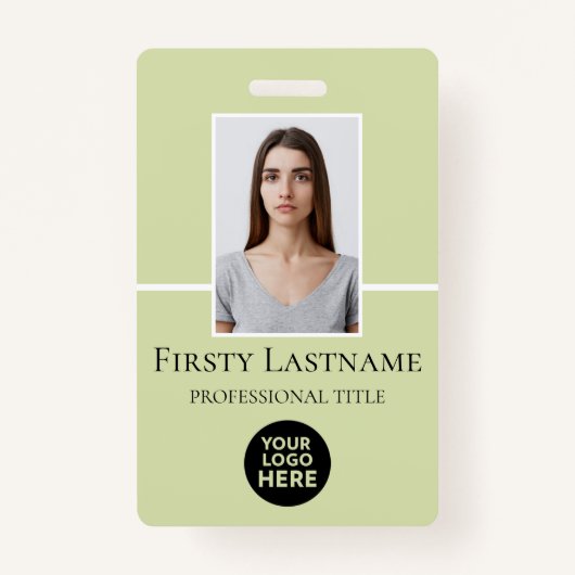 Aangepaste foto, streepjescode, Logo, naam Badge (Voorkant)