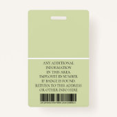 Aangepaste foto, streepjescode, Logo, naam Badge (Achterkant)