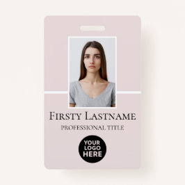 Aangepaste foto, streepjescode, Logo, naam Badge