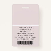 Aangepaste foto, streepjescode, Logo, naam Badge (Achterkant)