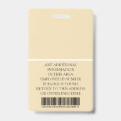 Aangepaste foto, streepjescode, Logo, naam Badge (Achterkant)