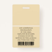 Aangepaste foto, streepjescode, Logo, naam Badge (Achterkant)