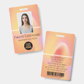 Aangepaste foto, streepjescode, Logo, naam Badge (Voor- en achterkant)