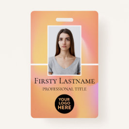 Aangepaste foto, streepjescode, Logo, naam Badge