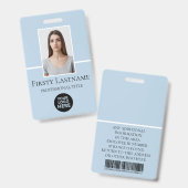 Aangepaste foto, streepjescode, Logo, naam Badge (Voor- en achterkant)