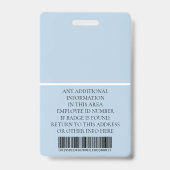 Aangepaste foto, streepjescode, Logo, naam Badge (Achterkant)