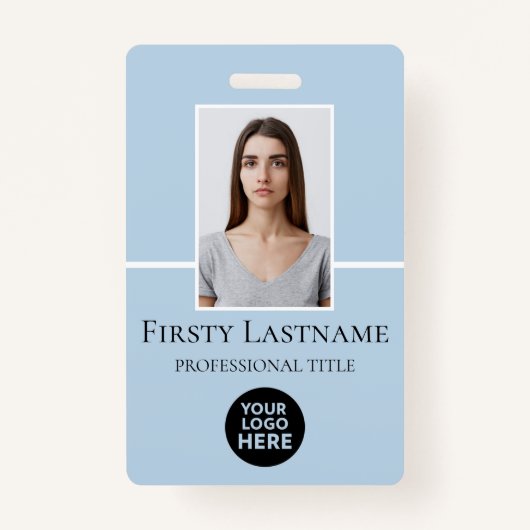 Aangepaste foto, streepjescode, Logo, naam Badge (Voorkant)