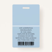 Aangepaste foto, streepjescode, Logo, naam Badge (Achterkant)