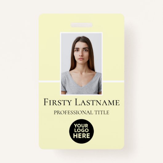 Aangepaste foto, streepjescode, Logo, naam Badge (Voorkant)