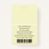 Aangepaste foto, streepjescode, Logo, naam Badge (Achterkant)