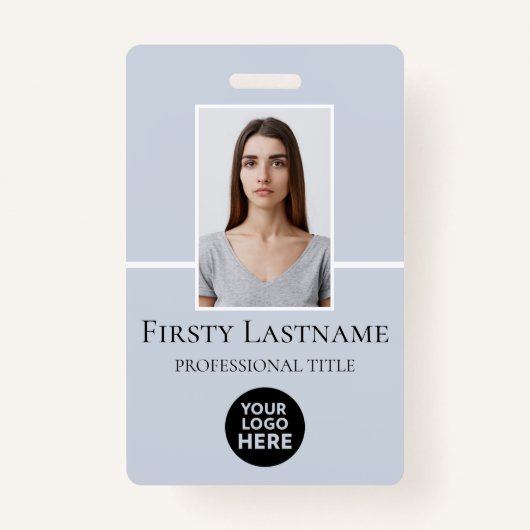 Aangepaste foto, streepjescode, Logo, naam Badge (Voorkant)