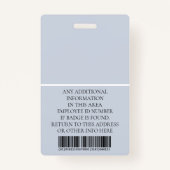 Aangepaste foto, streepjescode, Logo, naam Badge (Achterkant)