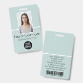 Aangepaste foto, streepjescode, Logo, naam Badge (Voor- en achterkant)