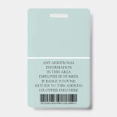 Aangepaste foto, streepjescode, Logo, naam Badge (Achterkant)