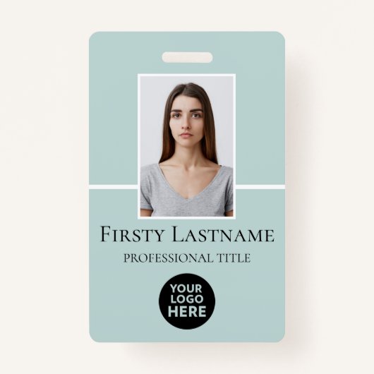 Aangepaste foto, streepjescode, Logo, naam Badge (Voorkant)