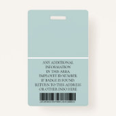 Aangepaste foto, streepjescode, Logo, naam Badge (Achterkant)