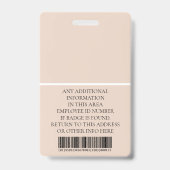 Aangepaste foto, streepjescode, Logo, naam Badge (Achterkant)