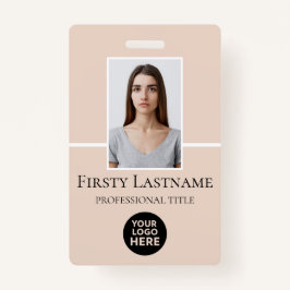 Aangepaste foto, streepjescode, Logo, naam Badge