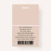 Aangepaste foto, streepjescode, Logo, naam Badge (Achterkant)