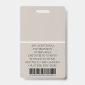 Aangepaste foto, streepjescode, Logo, naam Badge (Achterkant)