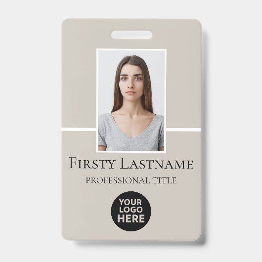 Aangepaste foto, streepjescode, Logo, naam Badge (Voorzijde)