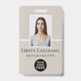 Aangepaste foto, streepjescode, Logo, naam Badge