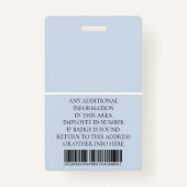 Aangepaste foto, streepjescode, Logo, naam Badge (Achterkant)