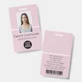 Aangepaste foto, streepjescode, Logo, naam Badge (Voor- en achterkant)