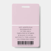 Aangepaste foto, streepjescode, Logo, naam Badge (Achterkant)