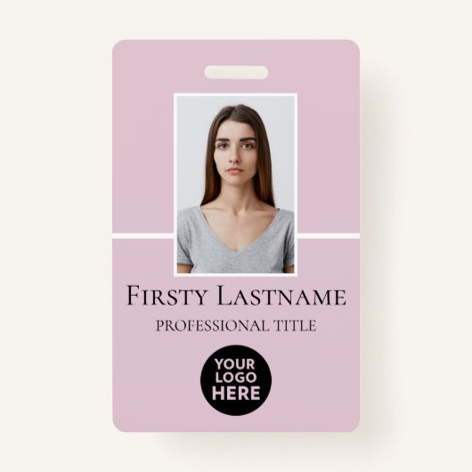 Aangepaste foto, streepjescode, Logo, naam Badge (Voorkant)