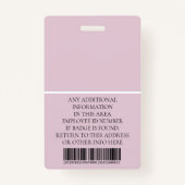 Aangepaste foto, streepjescode, Logo, naam Badge (Achterkant)