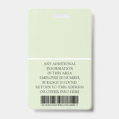 Aangepaste foto, streepjescode, Logo, naam Badge (Achterkant)