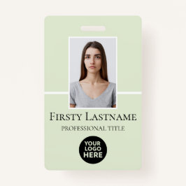 Aangepaste foto, streepjescode, Logo, naam Badge