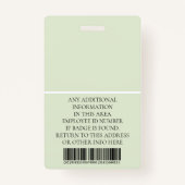 Aangepaste foto, streepjescode, Logo, naam Badge (Achterkant)