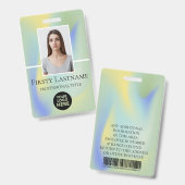 Aangepaste foto, streepjescode, Logo, naam Badge (Voor- en achterkant)