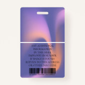 Aangepaste foto, streepjescode, Logo, naam Badge (Achterkant)