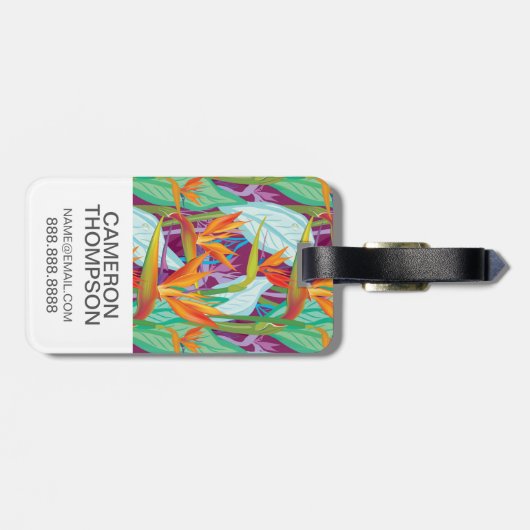 Aangepaste foto Strelitzia Pattern Bagagelabel (Achterkant horizontaal)