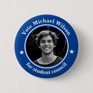 Aangepaste foto Studentenvakbond Verkiezing Blauwe Ronde Button 5,7 Cm