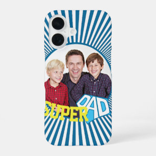 Aangepaste foto Super Dad stripboek iPhone 16 Hoesje
